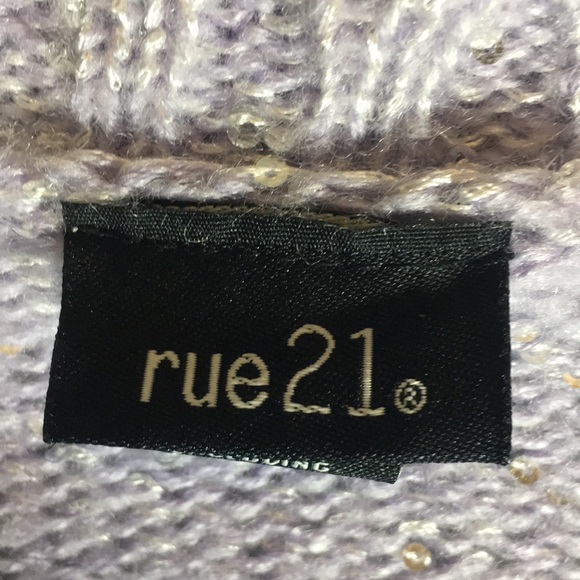 RUE 21 Wool Blend Holiday Ski Scoop Neck Machine Washable Sweater Tiny Sequins - Picture 13 of 15